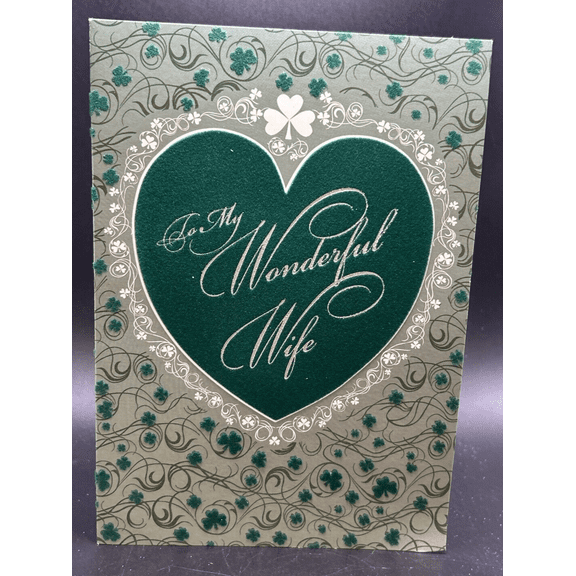 For Wife on St. Patrick's Day Greeting Card w/Envelope