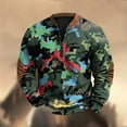 thumbnail image 5 of LEBONYARD Mens Shirts Clearance under $5.00,Mens Hoodies Pullover,Men's Camouflage Print Half Zipper Long Sleeved Top Long Sleeved Round Neck Top/shirt Camouflage XL, 5 of 5