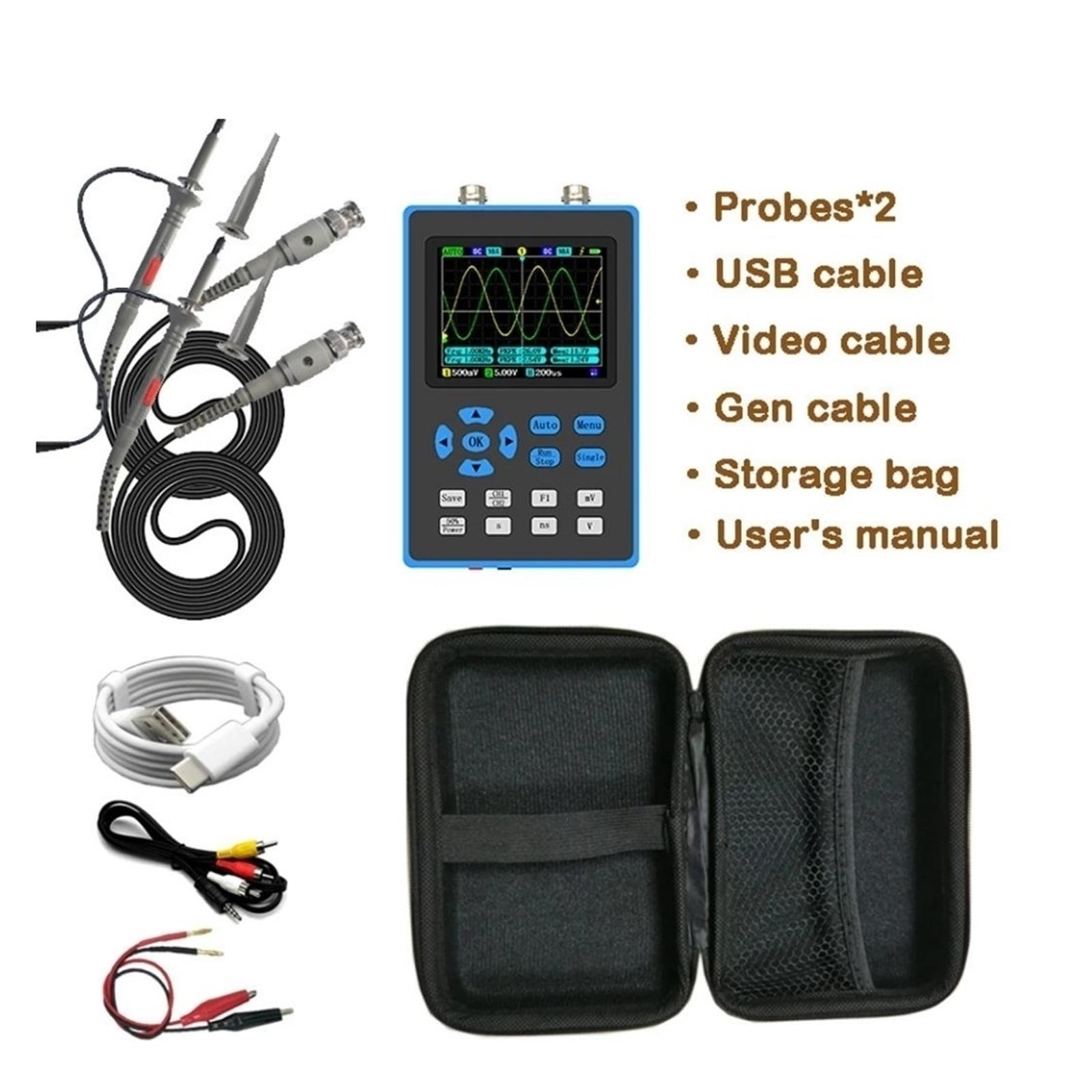 2.8Inch Digital Oscilloscope 120M Bandwidth Dual/Single Channel Vertical Sensitivity Display FFT Spectrum Analysis ,Professional Designed