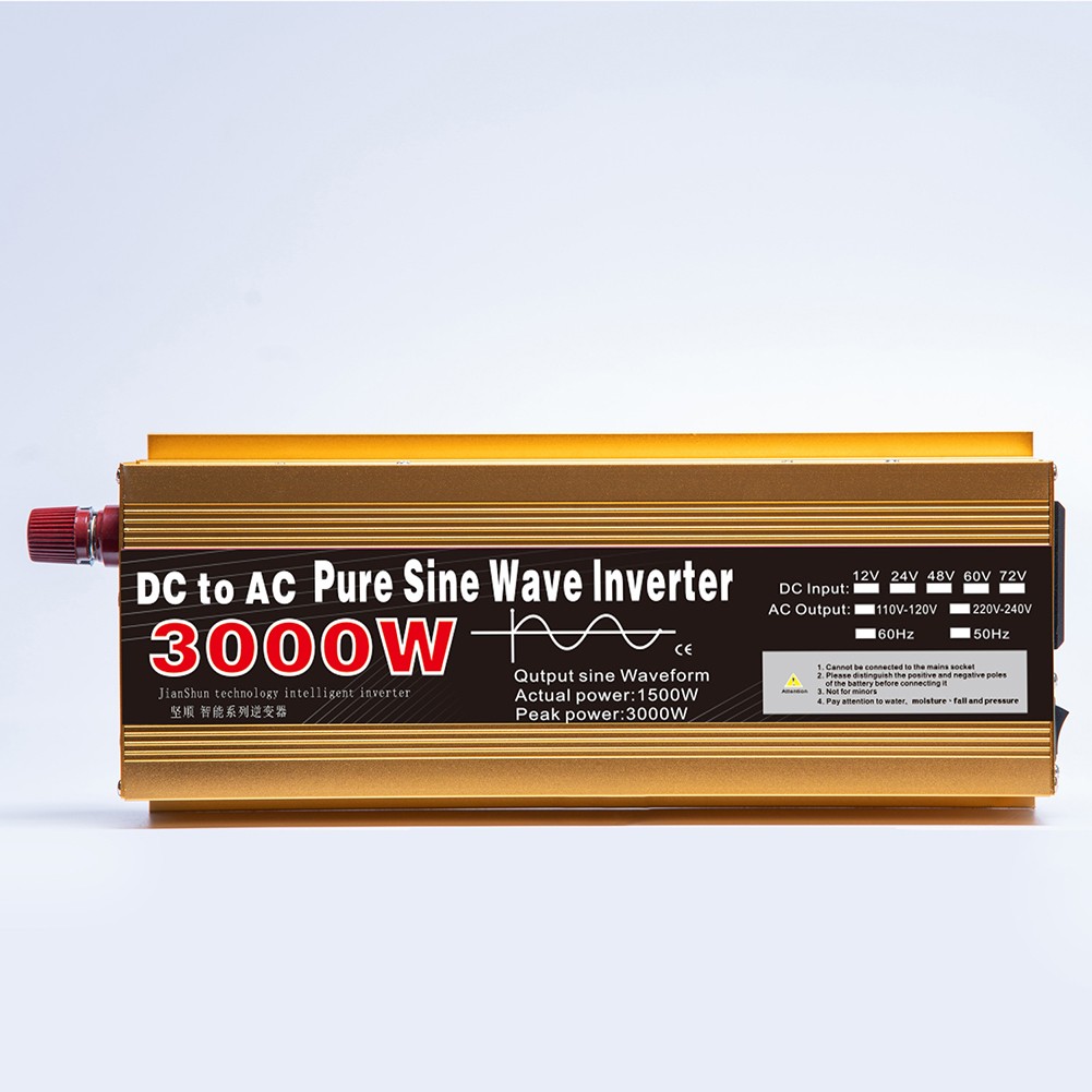 Pure Sine Wave Inverter Dc12V To Ac220V 3000W Voltage Converter Transformer 12V-2200W Fangkenuo