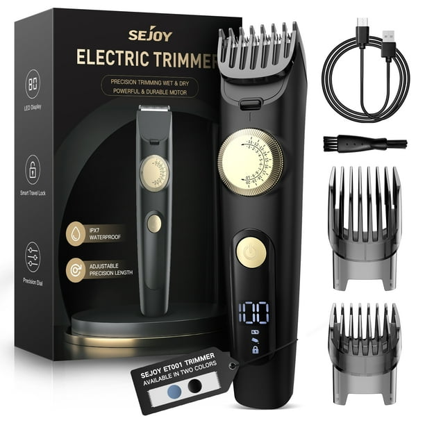 Sejoy Adjustable Beard Trimmer for Men, Cordless Hair Mustache Trimmer with Precision Dial, 2