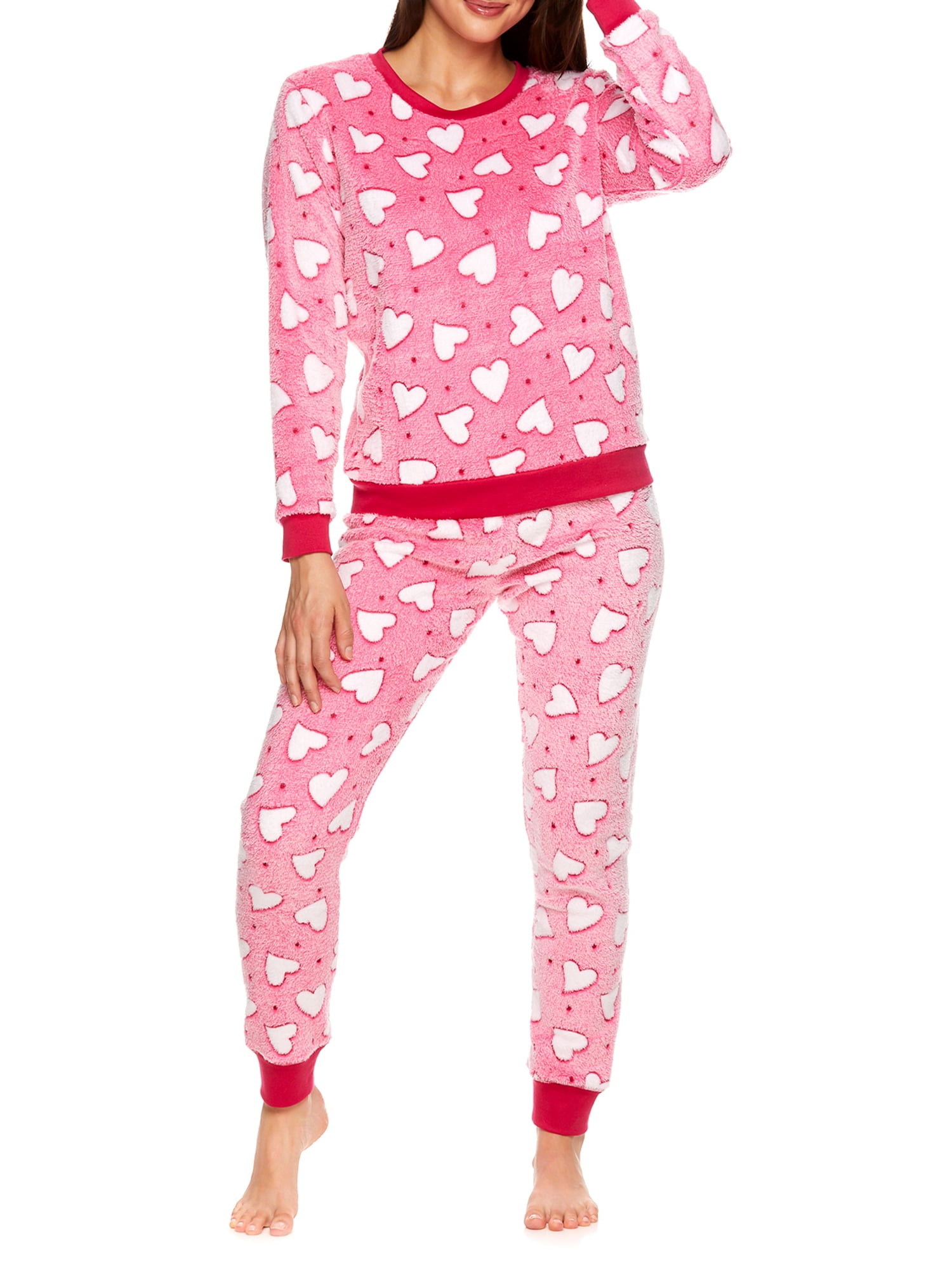 Sleep & Co. Women's & Women's Plus Plush Top and Pant Pajama Sleep Set
