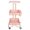 Pink, variant on Pemberly Row 2-Tier Table Top Plastic Storage Trolley Rolling Cart in White