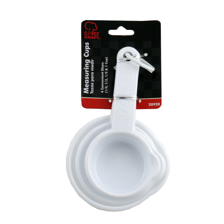 Chef Craft Select Plastic Measuring Scoop, 1/4 tsp, 1/2 tsp, 1 tsp, 1 tbsp,  1/4 cup, 1/3 cup, 1/2 cup and 1 cup size, White