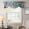 thumbnail image 6 of Summer Seaside Tie Up Valances Curtain, Adjustable Kitchen Beach Oil Painting Sea Gulls Sky Ocean Wave Valances for Windows Decor, Rod Pocket Short Curtains Set for Bedroom/Bathroom, 42"x12", 6 of 9