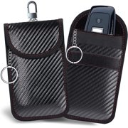 2PCS Pouch Key Fob Protector, Bag for Key Fob, Car Signal Blocking Key Fob Protector, Cage Protector, Carbon Fiber Pouch Key Fob Protector