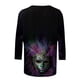 thumbnail image 5 of TaTaai Carnival Women's Casual Print Round Neck 3/4 Sleeve T-Shirt Loose Top Gift, 5 of 5