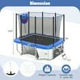 thumbnail image 3 of Gymax 10 x 8 FT Heavy-Duty Trampoline w/Basketball Hoop Soccer Goal Non-Slip Ladder Blue, 3 of 10