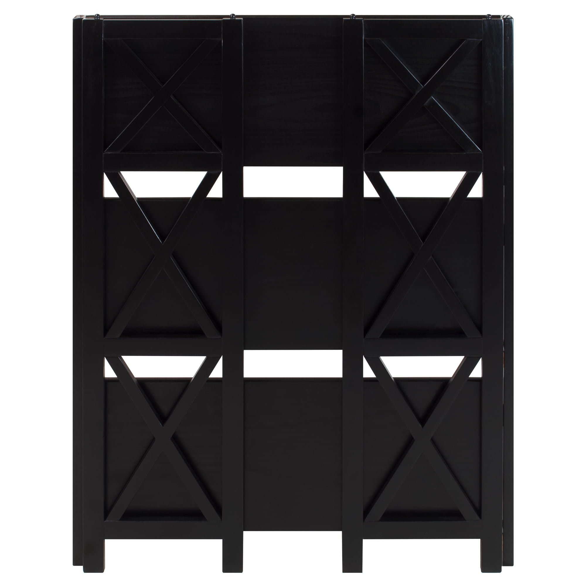 Casual Home Montego 3-Shelf Folding Bookcase -Black