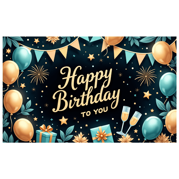 Decorative Design Happy Birthday Banner Balloon Decoration Birthday Party Backdrop for Birthday Party Event Decoration Indoor