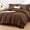 Brown-King, variant on Full Beige 7-Piece Bed-in-a-Bag All Season Bedding Set