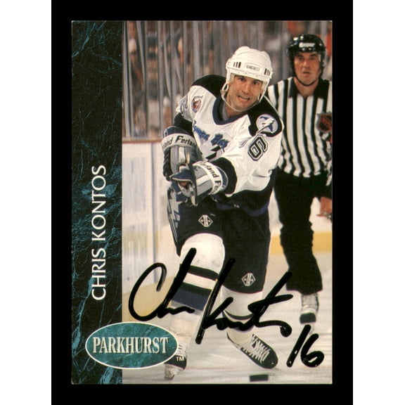 Chris Kontos Autographed 1992-93 Parkhurst Card #176 Tampa Bay Lightning SKU #248128