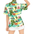 thumbnail image 3 of LA LEELA Women's Funky Aloha Beach Blouse Short Sleeve Tops Tropical Hawaiian Shirts for Women XL Hawaii Party, Autumn Green, 3 of 5