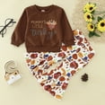 thumbnail image 2 of Youmylove Two Piece Girls Outfits Kids Baby Girls Thanksgiving Day Outfits Turkey Ruffles Sweatshirt Tops Flare Pants Bell Bottom Clothes Sets, 2 of 4