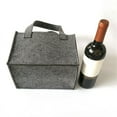 thumbnail image 2 of Dreamhall Bottle Wine Carrier, 6 Bottle Wine Felt Bag with Divider and Handlefor Wedding Party Camping Gray, 2 of 7