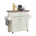 thumbnail image 2 of Techni Home Deluxe Mobile Kitchen Cart with Water-resistant Top and Adjustable Storage Cabinets RTA-858KC-GRY, 2 of 11