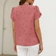 thumbnail image 4 of Camisas de Manga Larga para las Mujeres Cuello V Amor Imprimir Temperamiento Top, Blusa de Moda Casual de Poliéster para Uso Diario, Fiesta Y Verano de Primavera, 4 of 4