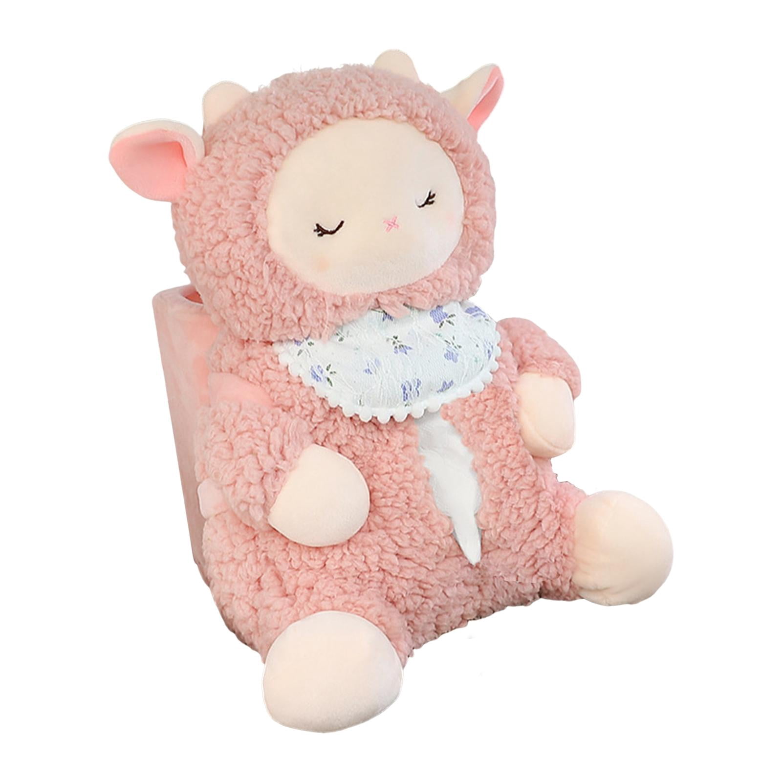 Car Cartoon Tissue Box Holder Tissue Container for Tray Storage Bucket ,Napkin Box Paper Storage Box ,Cute Plush Tissue Holder sheep