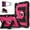 Black+Rose Red, variant on Case For iPad mini 6 (2021) / mini 7 (A17 Pro) 2024 8.3 inch Foldable Stand Protective Cover With Pen Holder and Shoulder Strap