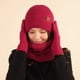 thumbnail image 5 of Conjunto de tres piezas de gorro y bufanda de invierno con forro polar y pantalla táctil para exteriores, resistente al frío, de punto grueso y resistente al frío, 5 of 6