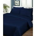 thumbnail image 6 of 7 Piece Bedsheet Sets - 1 Flat Sheet, 1 Fitted Sheet (14 Inch) Deep Pocket, 1 Duvet Cover & 4 Pillowcases - Soft 600TC & Long Staple 100% Egyptian Cotton - Navy Blue Stripe, Twin-XXL Size., 6 of 9