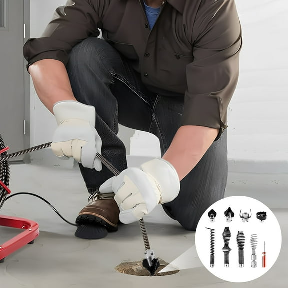 Ikoopy 10Pcs Drain Snake Drill Attachment Set for K-400 C-4 C-6 High Carbon Steel Drain Cable Cutter and Auger Set for Clog Removal