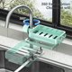 thumbnail image 1 of Kitchen Sink Storage Rack Organizer | Space Saving Dishwashing Sponge Soap Holder with Drainage | Towel Cloth Hanging Shelf - Plastic - White Green | 23x12x4.5cm | 1 Piece, 1 of 6