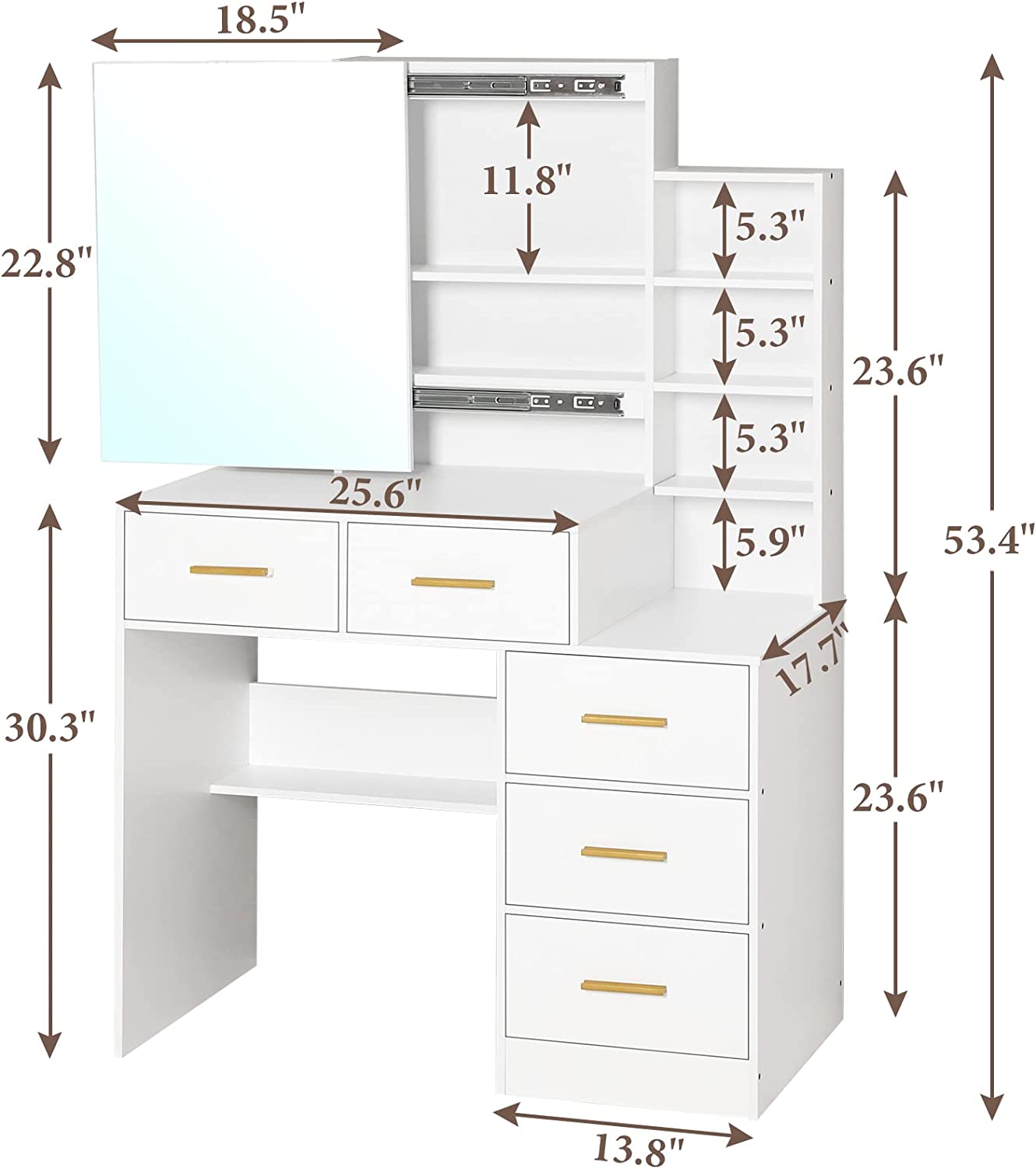 Makeup Vanity Dimensions  Saubhaya Makeup