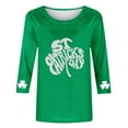 thumbnail image 4 of ICHUANYI Womens 3/4 Sleeve St. Patrick's Day Printed T-Shirts Crew Neck Spring Graphic Tee Tops Round Neck Top Shirt, 4 of 5