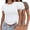 Coffee, variant on Women's Crop T Shirt Girls Summer Pullover Top Women's Thin Round Neck Fashion Short Sleeves