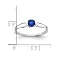 thumbnail image 2 of Solid 14k White Gold 4mm Sapphire Blue September Gemstone Engagement Ring Size 6, 2 of 3