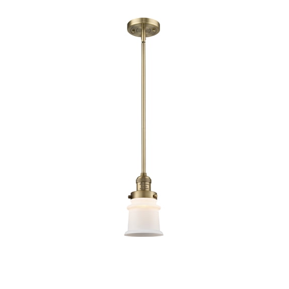 Innovations 201S-BB-G181S-LED Transitional One Light Mini Pendant from Franklin Restoration collection in Brass finish,