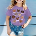thumbnail image 2 of T-shirts Filles Col Rond Imprimé Manches Courtes Hauts Vêtements d'Été pour Filles Vêtements Filles Taille 1-2 Ans Mode Filles, 2 of 4