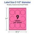 thumbnail image 6 of Avery Printable Round Labels, Bright Pink, 2.5" Diameter, 90ct, 6 of 11
