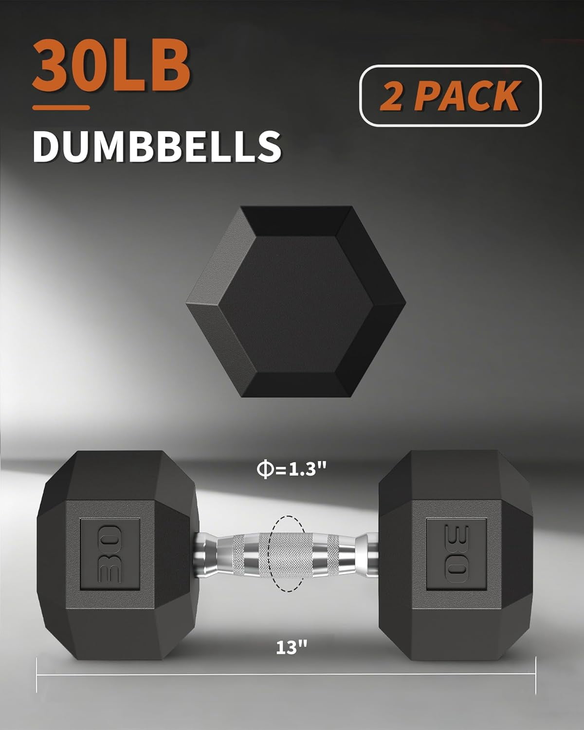 Superior Hex Dumbbell Set of 2 – 5-50 lb Options – PVC or Rubber Coated Hand Weights for Home Gym – Non-Slip, Anti-Roll Design – Cast Iron Core Strength Training Equipment for Men & Women – Black