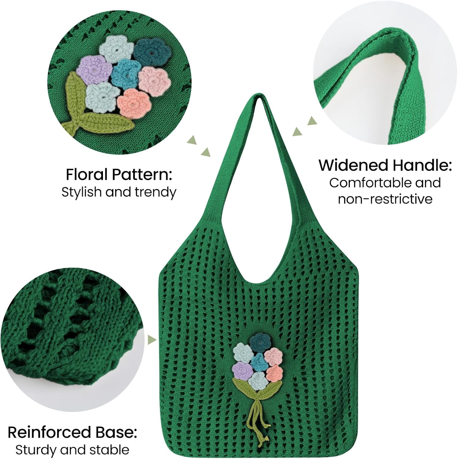 Crochet Mesh Beach Tote Shoulder Handbags Hobo for Women Summer Vacation Shoulder Bag Soft Y2k Purses for Travel