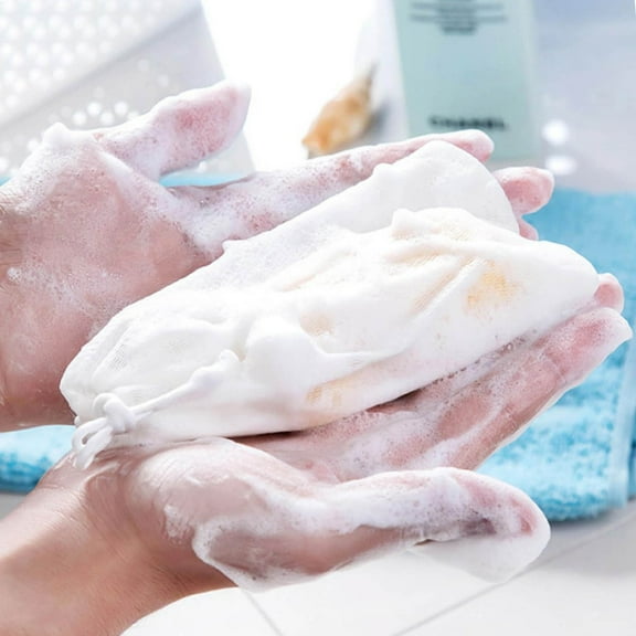 Soap Bag Soft for Shower, Soap Pouch Saver with Drawstring for Foaming and Drying,Hangable (1 pcs mesh soap bag)
