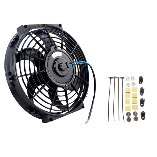 Ventilador De Refrigeración De Radiador Eléctrico Para Coche De 10 Pulgadas, 12V, 80W, Universal, Negro, Push Pull, Ventilador Delgado, Radiador De Refrigeración Para Coche, Vehículo Sweethay VI006853-00