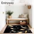 thumbnail image 3 of ODIKA 8'x10' Machine Washable Non-Slip Area Rug, Luxe Plumage with Contemporary Noir and Metallic Gold Design High Traffic Rug, Black, 73270, 3 of 7