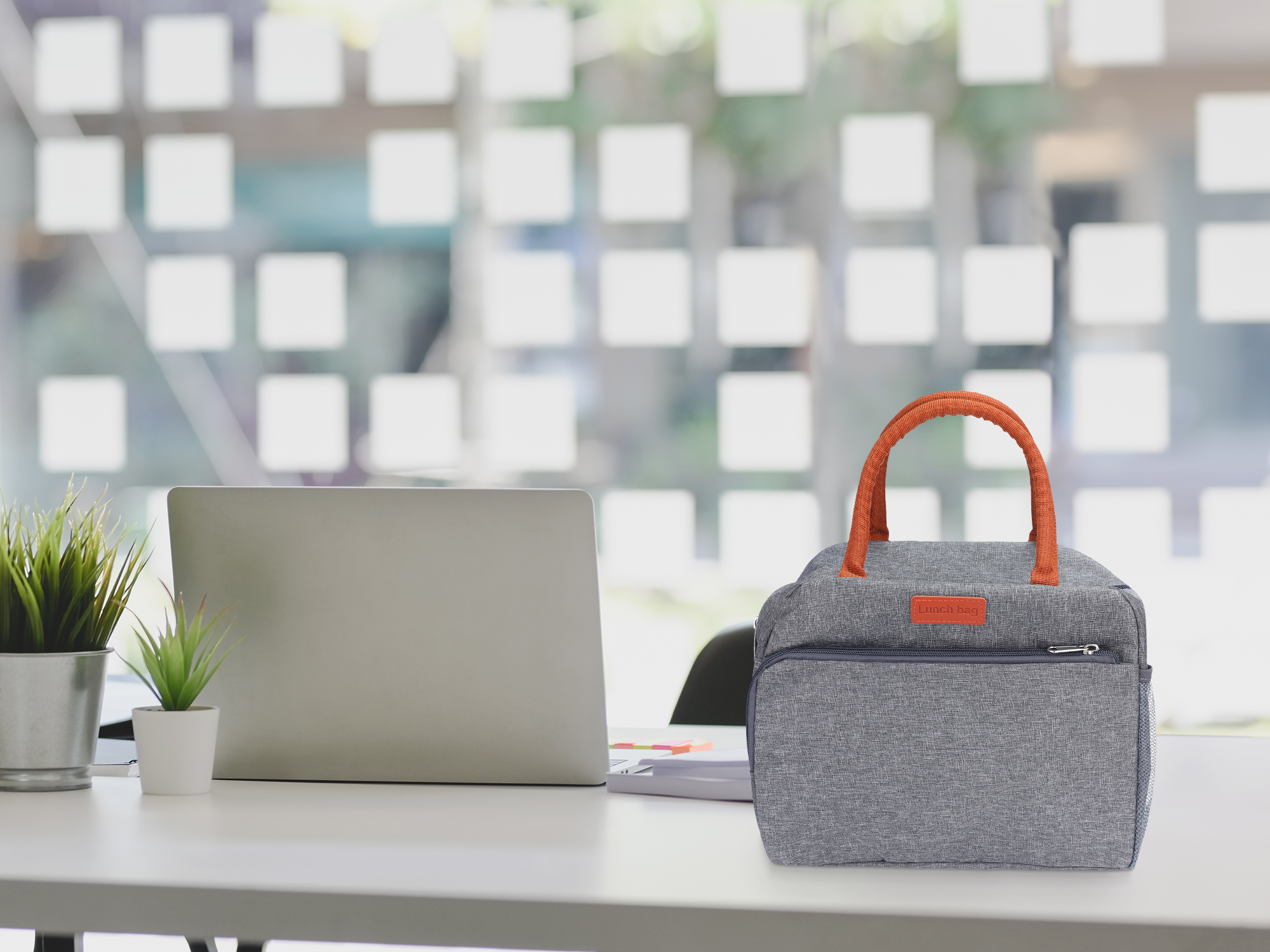 Unique Bargains Insulated Bag Lunch Bag Cooler Bag for Work Office Gray