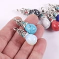 thumbnail image 4 of U8MO 40x15mm Natural Teardrop Stone Gemstone Tibetan Handmade Charms Crafts Pendants-Blue Cat's Eye, 4 of 4