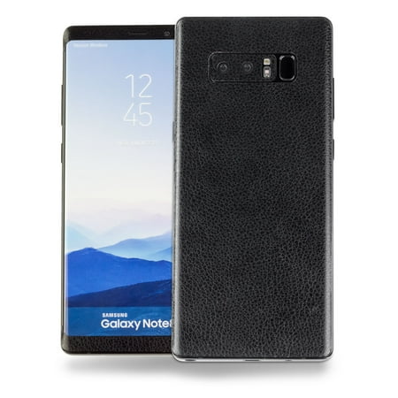 10PK - SOJITEK Samsung Galaxy Note 8 Black Leather Texture Protective Vinyl Skin Decal Skins & Wraps (1PK Back / 3PK Front Top / 3PK Front Bottom / 3PK