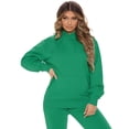 thumbnail image 2 of Loose Casual Net Color Hooded Long Sleeve Sweatshirt Set,Plus Size, 2 of 8