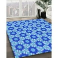 thumbnail image 3 of Ahgly Company Machine Washable Indoor Rectangle Transitional Blue Diamond Blue Area Rugs, 4' x 6', 3 of 7