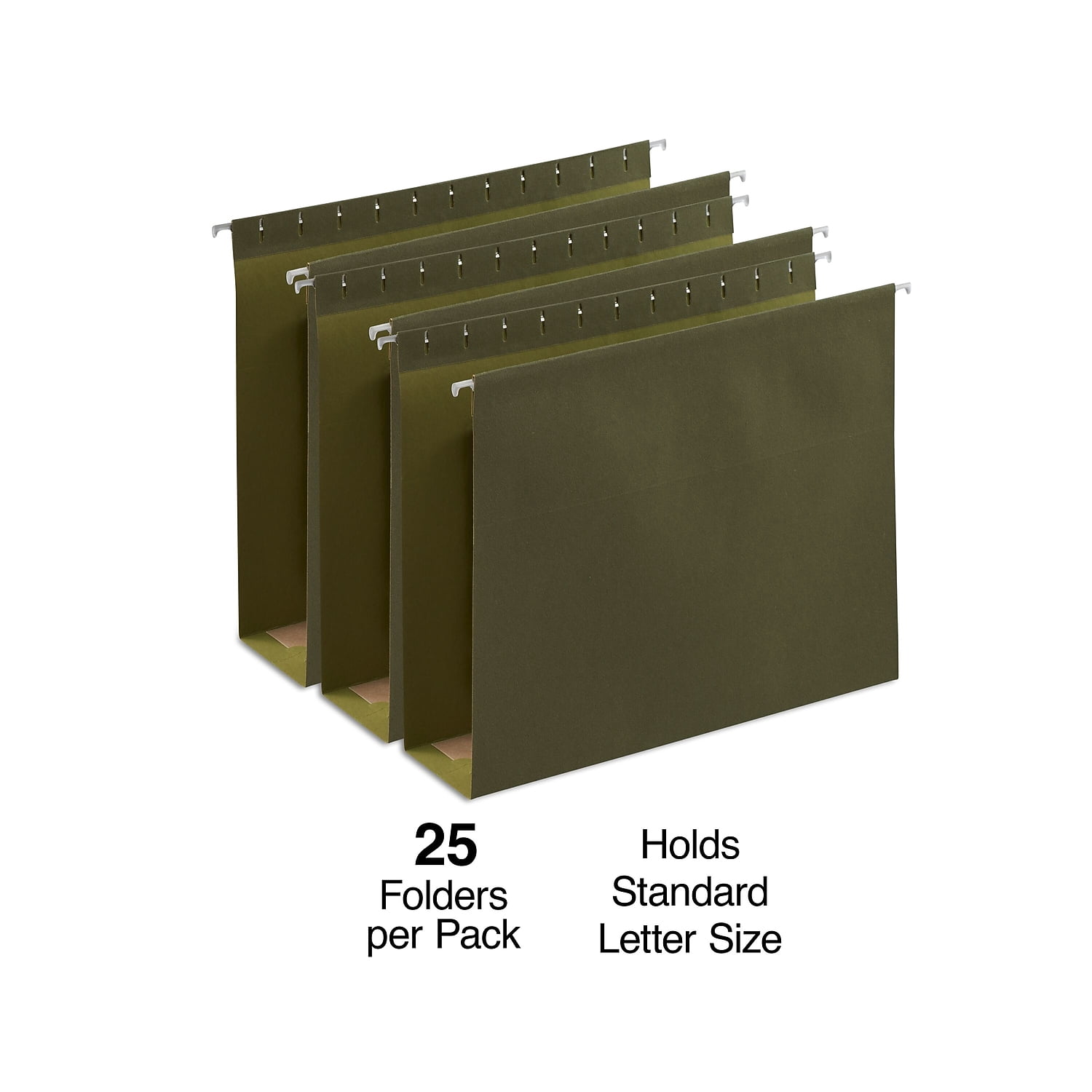 MyOfficeInnovations Hanging File Folders BX Bottom 3" Expansion Letter Gn 25/BX 418376