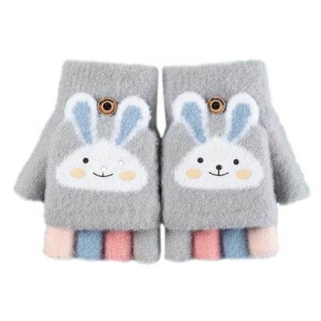

Wozhidaoke gloves Toddler Children s Knit Cartoon Rabbit Winter Warm Girls Boys valentines day gifts for kids baby mittens