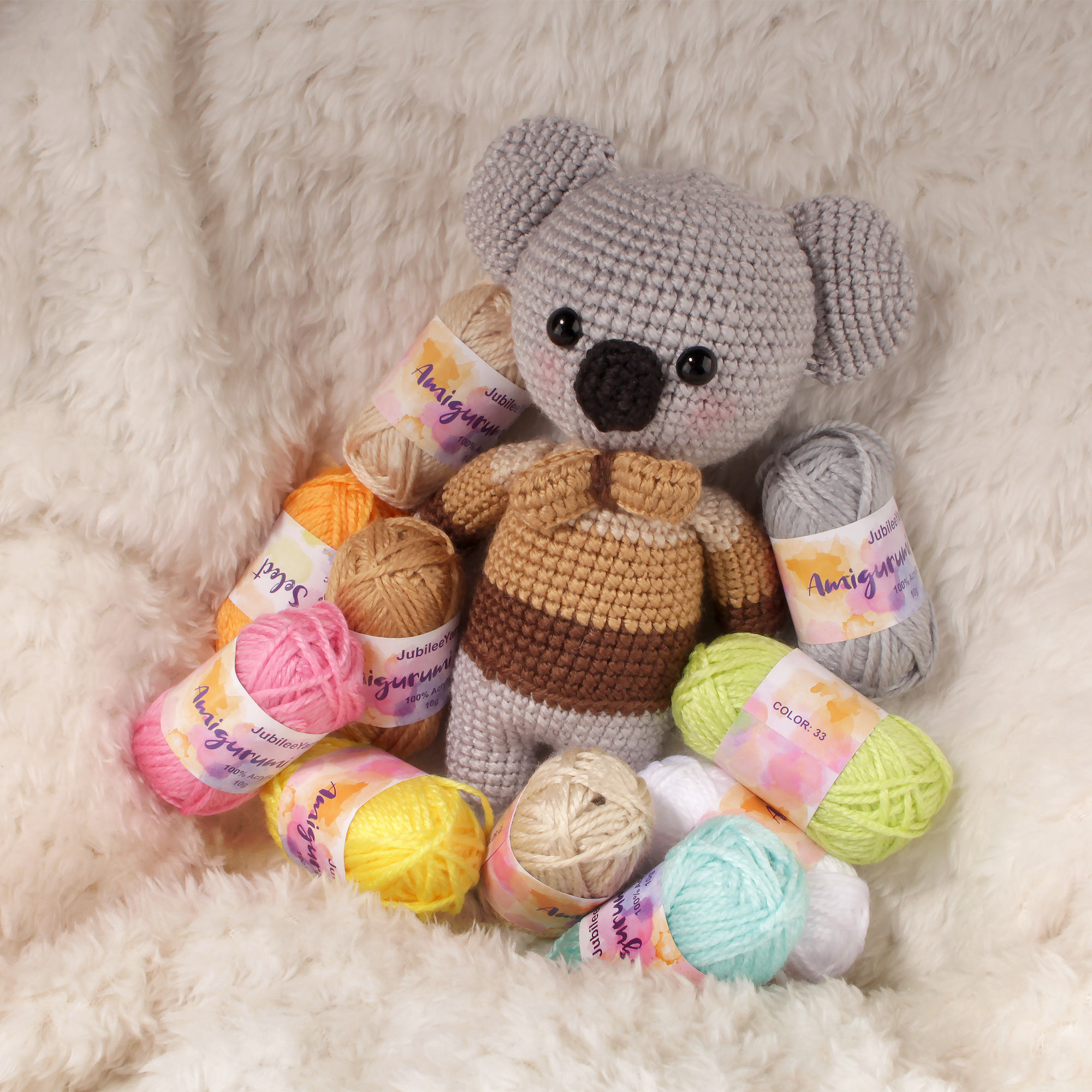 JubileeYarn Amigurumi Select Yarn Bonbons - Baby Weight Acrylic - 10g/Skein - 1 Light Pack/1 Dark Pack - 40 Skeins