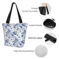 thumbnail image 5 of Horeoi Blue Paisley Print Shoulder Bag for Women Large Capacity Zipper Tote for Shopping Beach Travel Gym with Inner Pocket, 5 of 7