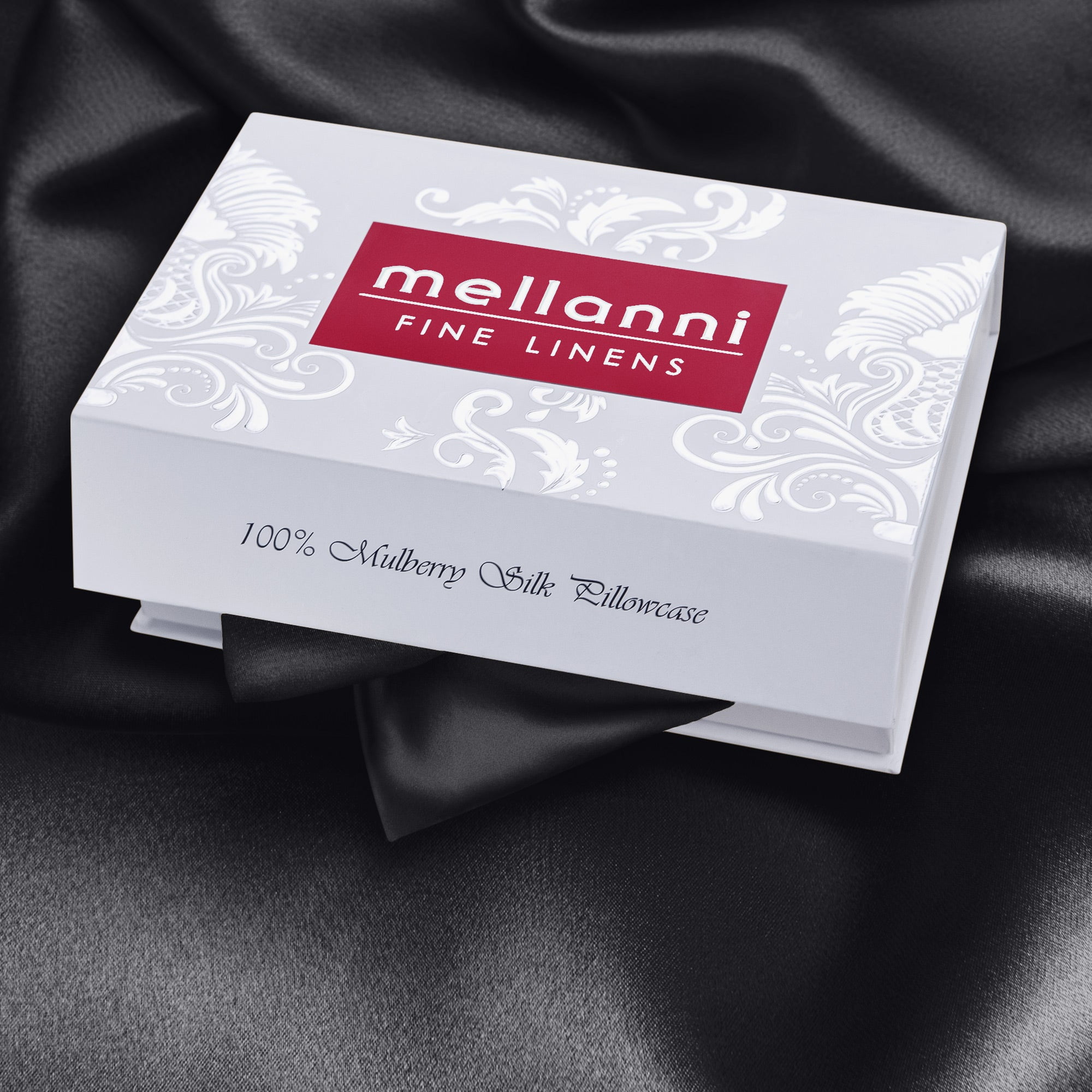 Mellanni Mulberry Silk Collection 19 Momme Black Silk Pillowcase, Gift Box, Standard 20x26
