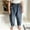Blue 4, variant on Girls Slim Bootcut Jeans Size 6,Full Length Side Bow Solid Color Casual Denim Pants with Pockets Blue